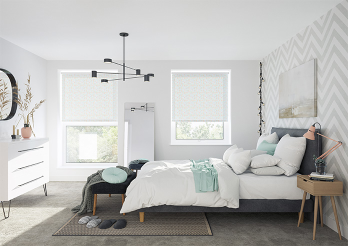 Watercolour Triangles, Bronze Azure - Twist&Fit Roller Blind - Image 8